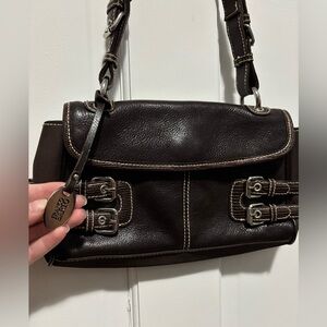 Franco Sarto Dark Brown Leather Shoulder Bag